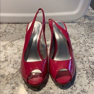 Hot pink sling back high heel